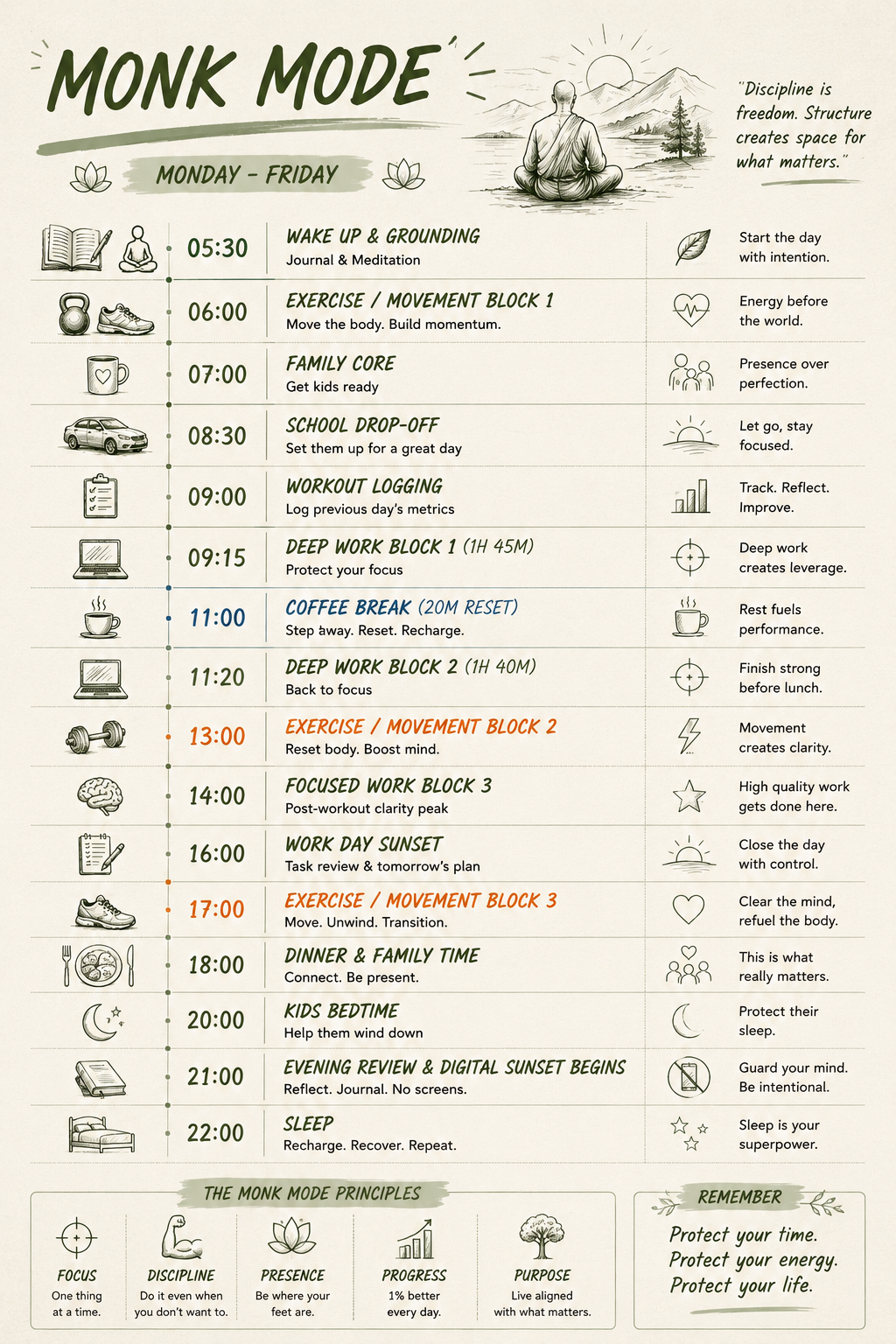 Monk Mode Daily Routine